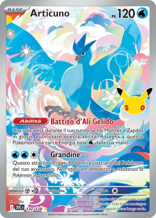 Articuno 132/128 30° Anniversario