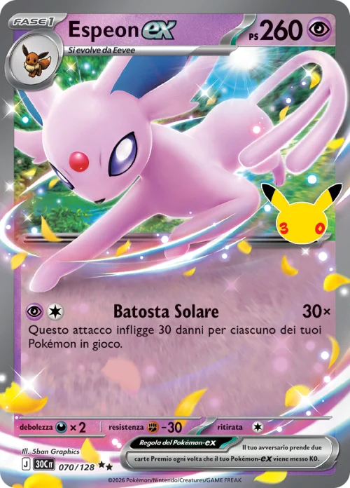 Espeon EX 070/128 30° Anniversario