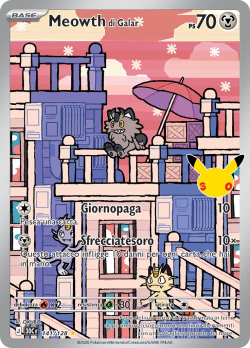 Meowth di Galar 141/128 30° Anniversario