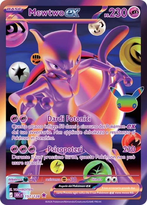 Mewtwo EX 157/128 30° Anniversario