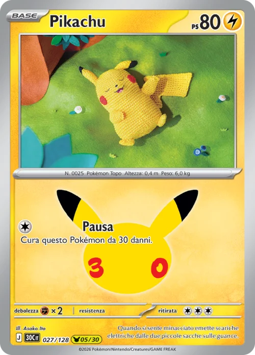 Pikachu 027/128 30° Anniversario