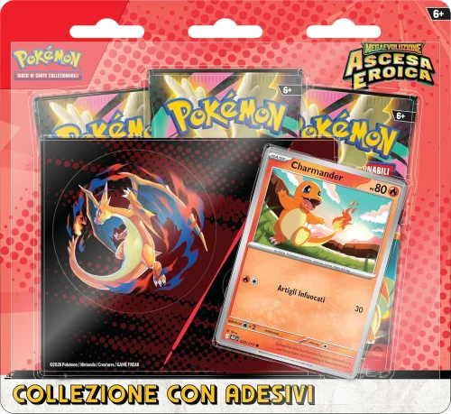 Pokémon: collezione con adesivi Charmander