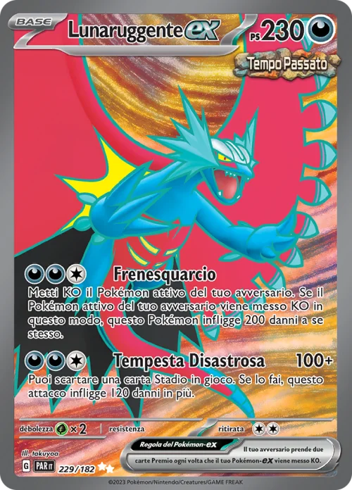 Carta Pokémon Roaring Moon Ex 229/182 – Paradox Rift – Full Art Ultra Rara – 1st Edition