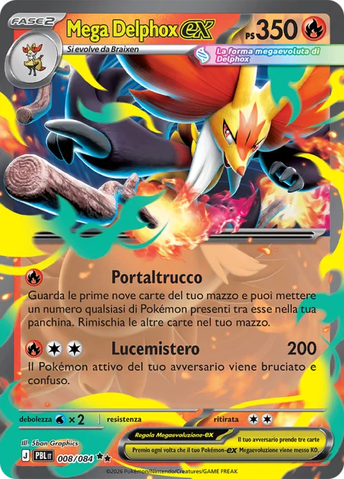 Mega Delphox EX 008/084 Buio Pesto