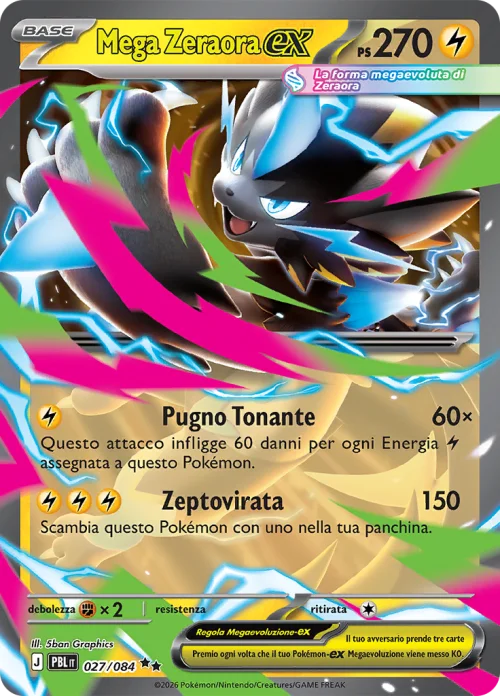 Mega Zeraora EX 027/084 Buio Pesto