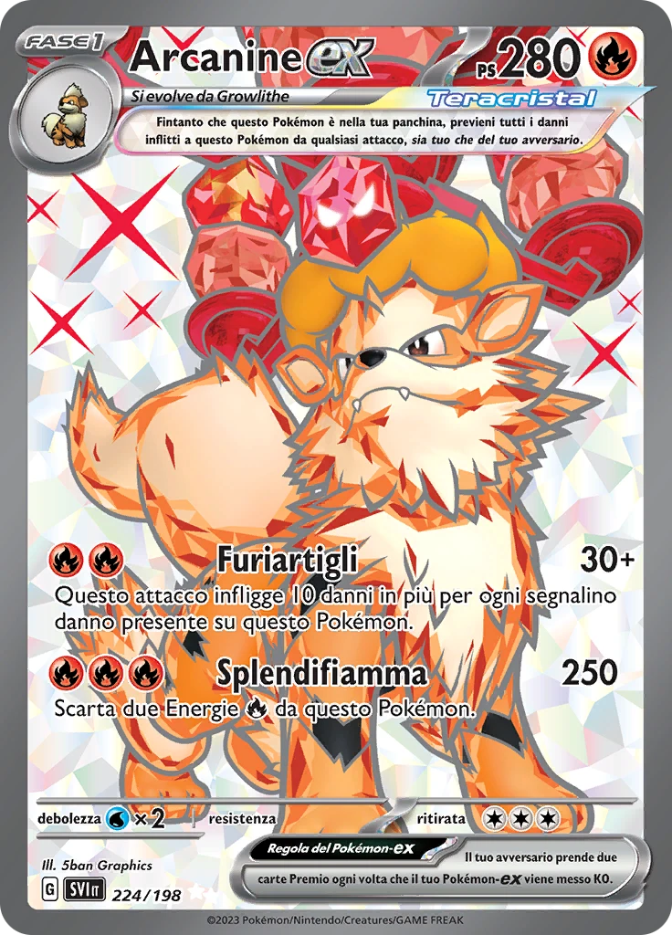 CARTA POKÉMON ARCANINE Ex Scarlatto E Violetto Italiano EUR 9,90 - Foto 2